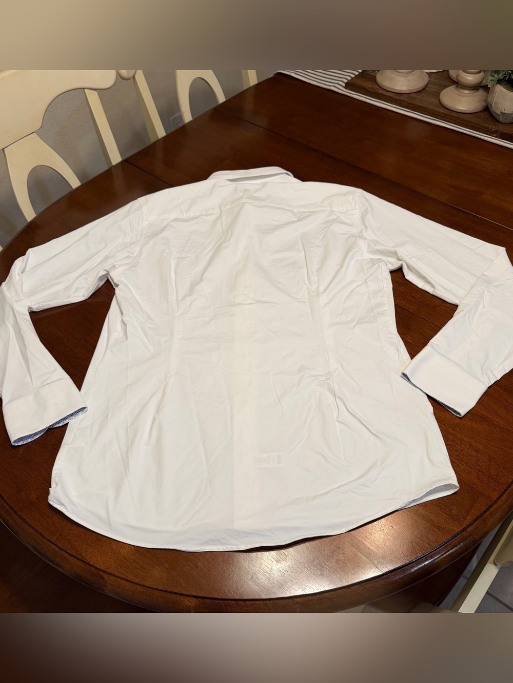 Eton Dress Shirt Mens 43-17 Slim Fit White Button Up Flip Cuff Long Sleeve - Picture 10 of 11